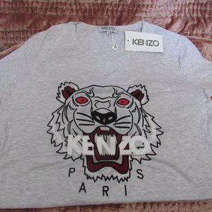Gray Embroidered Tiger T-Shirt- KENZO size XL (more of a L)